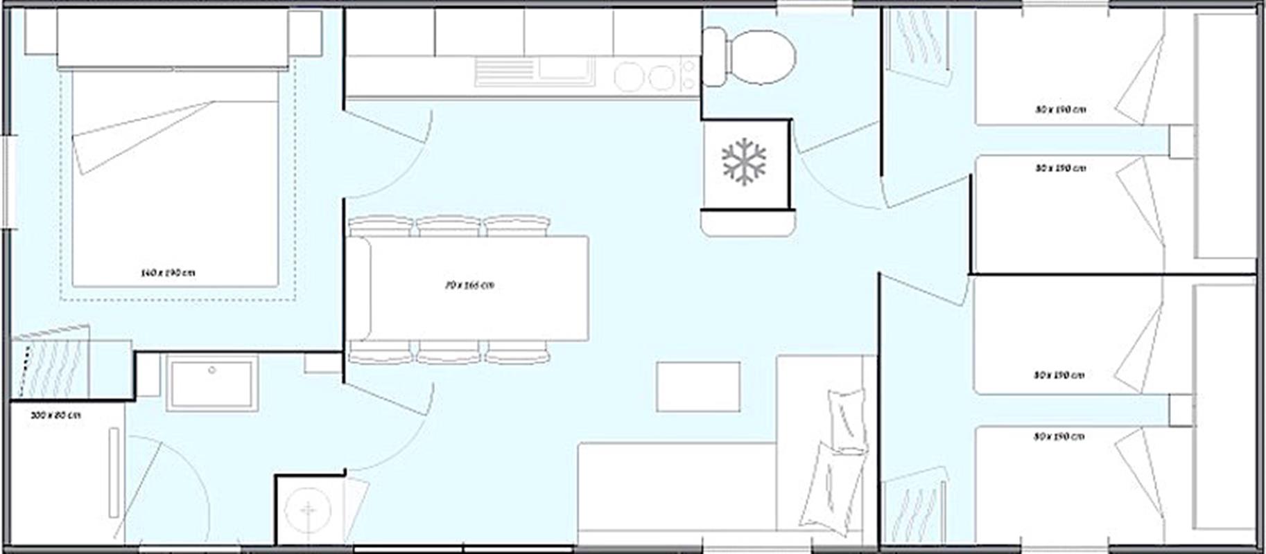 Mobil-home Premium 3 Chambres 6 Personnes