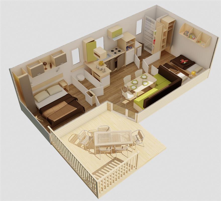 Mobil-home Eco 2 Chambres 4 Personnes